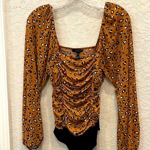 Forever 21 Animal Print Woman’s Bodysuit Size: Medium Preloved